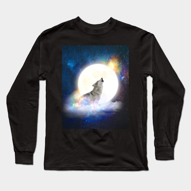 Wolf Power Animal Long Sleeve T-Shirt by Bluepress